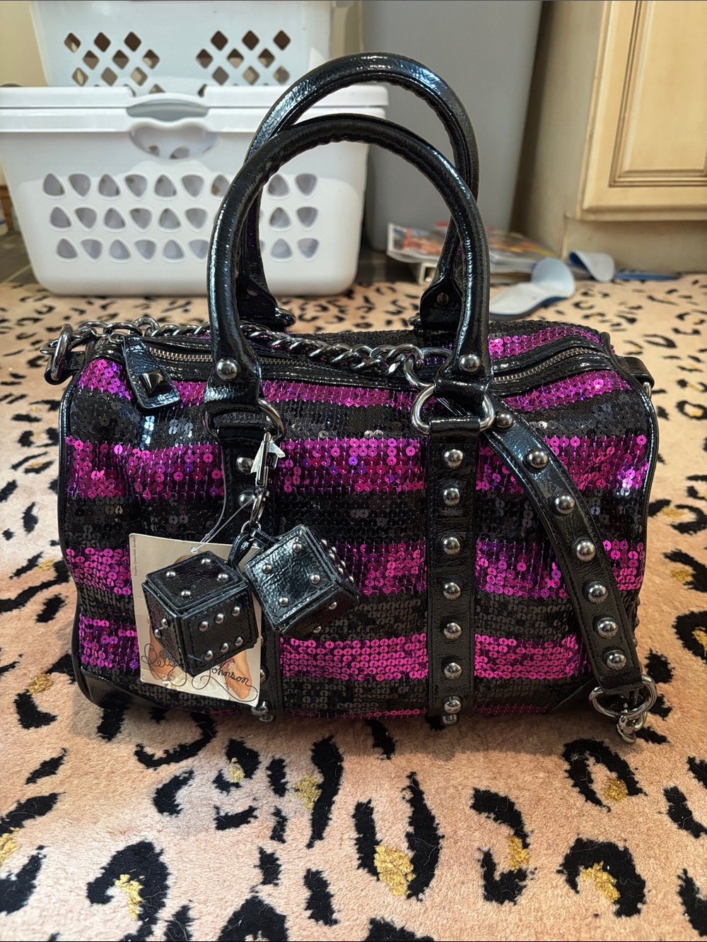 BNWT Betsey Johnson Fire & Ice Sequin Satchel
